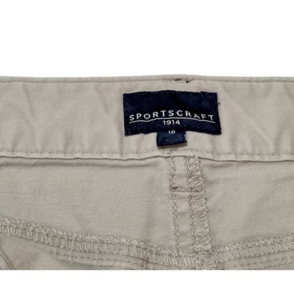 SPORTSCRAFT Size 10 Womens Beige Skirt Stretch Midi Denim Back Split Skirt - Picture 6 of 8